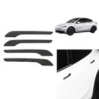 Tesla Model 3 Y Uyumlu Karbon Dış Kapı Kolu Koruyucu Kaplama Seti 4 lü Siyah