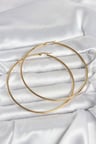 316L Çelik Gold Renk 80 mm Kadın Halka Küpe