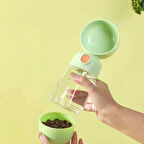 YEŞİL-Mama Hazneli Evcil Hayvan Suluğu (400 ml SU+180 ml MAMA)