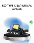 Şarjlı LED Kafa Lambası  Lumen COB XPE Ayarlanabilir Başlıklı