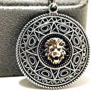 GÜMÜŞ ANAHTARLIK, ASLAN BAŞLI İŞLEMELİ  GÜMÜŞ ANAHTARLIK 