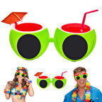 Karpuz Şekilli Tropikal Hawaii Yaza Merhaba Parti Gözlüğü