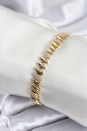 Pirinç VIP Seri Gold Renk Arpa Model Kadın Bileklik - TJ-BB7924