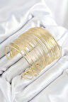 Pirinç Tel Sarma Model Gold Renk Kadın Bileklilk - TJ-BB7895