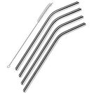 Çelik Pipet Paslanmaz Çelik Metal Meşrubat Pipeti Ve Pipet Temizleme Fırçası Seti 5 Parça