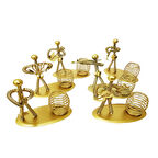 Dekoratif Sari Metal Adam Müzisyen Kalemlik