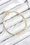 Pirinç Charm Zirkon Taşlı Taç Model Gold Renk Kadın Bileklik - TJ-BB7808