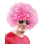 Açık Pembe Renk Kıvırcık Afro Bonus Peruk