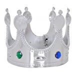 Plastik Kral Tacı Gümüş Renk Çocuk Boy 45 cm