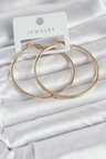 Gold Renk Pirinç Köşeli Kenar Halka 54 mm Kadın Küpe TJ-BKP11767