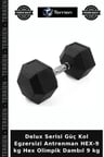 Delux Serisi Güç Kol Egzersizi Antrenman HEX-9 kg Hex Olimpik Dambıl 9 kg