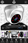 TURKNO 1 Kameralı Domia 1 İç Kamera Set 1 TB HDD Full HD Gece Görüşlü Güvenlik Kamerası Sistemi