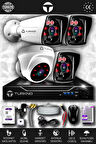 TURKNO 4 Kameralı Karia 1 İç Kamera Set 250 GB HDD Full HD Gece Görüşlü Güvenlik Kamerası Sistemi