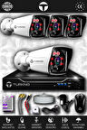 TURKNO 4 Kameralı Karia 4 Dış Kamera Set HDD'siz Full HD Gece Görüşlü Güvenlik Kamerası Sistemi