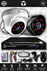 TURKNO 2 Kameralı Galia 1 İç Kamera Set HDD'siz Full HD Gece Görüşlü Güvenlik Kamerası Sistemi