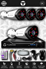 TURKNO 4 Kameralı Galia 4 Dış Kamera Set HDD'siz Full HD Gece Görüşlü Güvenlik Kamerası Sistemi