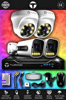 TURKNO 4 Kameralı Navie 2 İç Kamera Set HDD'siz Full HD Renkli Gece Görüşlü Güvenlik Kamerası Sistemi