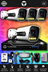 TURKNO 4 Kameralı Navie 4 Dış Kamera Set 250 GB HDD Full HD Renkli Gece Görüşlü Güvenlik Kamerası Sistemi