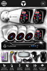 TURKNO 6 Kameralı Karia 3 İç Kamera Set HDD'siz Full HD Gece Görüşlü Güvenlik Kamerası Sistemi