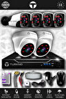 TURKNO 6 Kameralı Pania 2 İç Kamera Set HDD'siz Full HD Gece Görüşlü Güvenlik Kamerası Sistemi