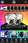 TURKNO 8 Kameralı Navie 2 İç Kamera Set 320 GB HDD Full HD Renkli Gece Görüşlü Güvenlik Kamerası Sistemi