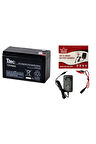 12V 9AH AKÜ VE 1 AMPER AKÜ ŞARJ ALETİ