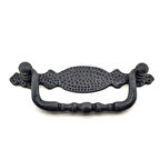 Antika Tarz Dekoratif Pirinç Dövme Sallantı Kapı Kulbu - 43x118 Mm, Oksit