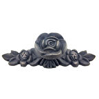 Antika Tarz Dekoratif Pirinç Gül Düğme - 30x100 Mm, Oksit