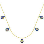 Gümüş Gold Nazarlı Şans Kadın Kolye