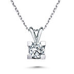 0.30 Karat F Renk HRD Sertifikalı Pırlanta Tektaş Kolye TK4