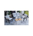 Balkon Takımı Çay Takımı 2+1+1 Sehpalı Antrasit Gri