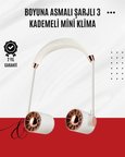 USB Şarjlı Katlanabilir Boyun Fanı | 3 Kademeli, Sessiz ve Taşınabilir Tasarım