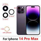 iPhone 14 PRO MAX 3 LÜ Arka Kamera Camı Lens Yapışkanlı