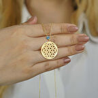 Yaşam Çiçeği Nazarlı Kadın Gümüş Kolye