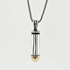 Özel Mermi Tasarımlı Kalın Zincirli 925 Ayar Gümüş Kolye 60 CM