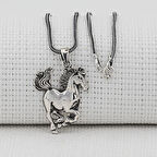 Asil At Tasarımlı Kalın Zincirli 925 Ayar Gümüş Kolye 