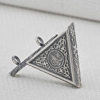 Osmanlı Tuğralı 925 Ayar Gümüş Üçgen Muska Kabı 