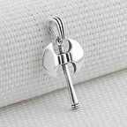 Çift Taraflı Parlak Gümüş Balta Kolye Ucu