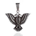 Çiftbaşlı Kartal Tasarımlı 925 Ayar Gümüş Kolye Ucu