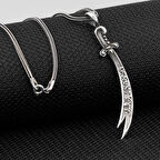 La Feta İlla Ali La Seyfe İlla Zülfikar Yazılı Zülfikar Kılıç Gümüş Kolye