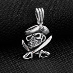Korsan Temalı 925 Ayar Gümüş Kolye Ucu