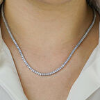 Kare Model 925 Ayar Gümüş Su Yolu Kolye