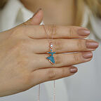 Turkuaz Nano Taş Semazen Model Kadın Kolye