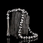 SİYAH BEYAZ RENK MİNELİ 925 AYAR GÜMÜŞ TESBİH