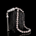 ZİRKON TAŞLI KIRMIZI MİNELİ 925 AYAR GÜMÜŞ TESBİH