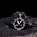 925 AYAR GÜMÜŞ HZ ALİ KILICI ASLAN MODEL KOLYE