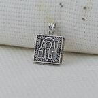 Cevşeni Kebir Dualı Fatıma Eli Tasarımlı 925 Ayar Gümüş Kolye Ucu