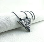 925 Ayar Gümüş Osmanlı Tuğralı Üçgen Muska Kabı Kolye