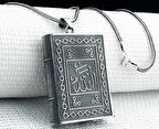 Allah Muhammed Yazılı 925 Ayar Gümüş Muska Kabı Kolye