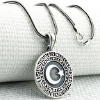 Göktürk Alfabesi Yazılı 925 Ayar Ayyıldız Gümüş Kolye